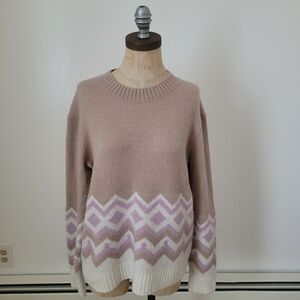 J. Crew Zig Zag Geometric Wool Blend Sweater S